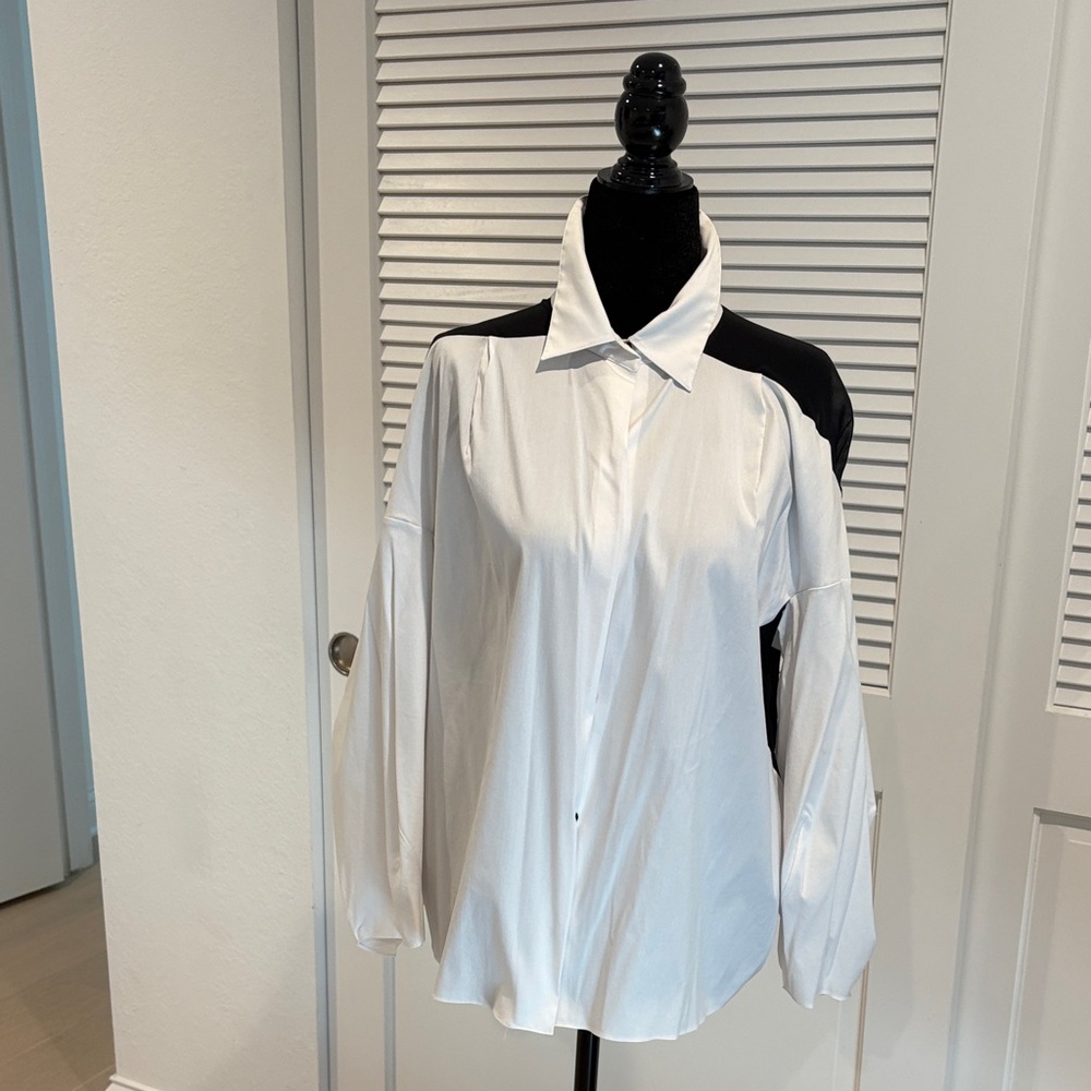 Robert Rodriguez White and Black Button Down Shirt
